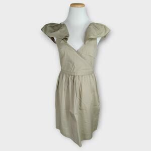 New With Tags - Madewell New Khaki Cold Shoulder Dress Size 2 Ash Green G7782